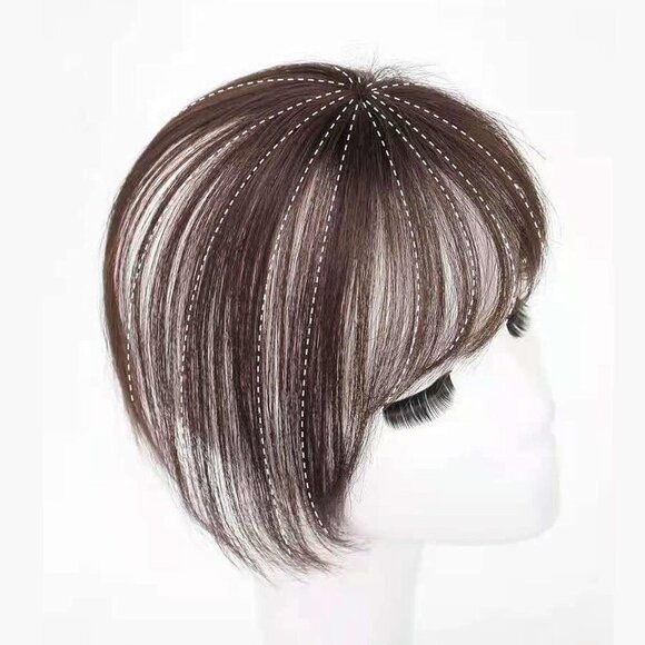Hair Toppers for Thinning Hair Women Clip-In French Bang Synthetic Fiber main image 8